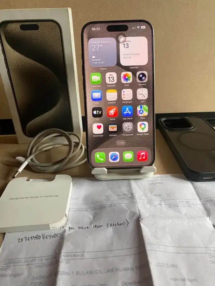 Iphone 15 pro 256gb titanium ibox fulset mulus no minus