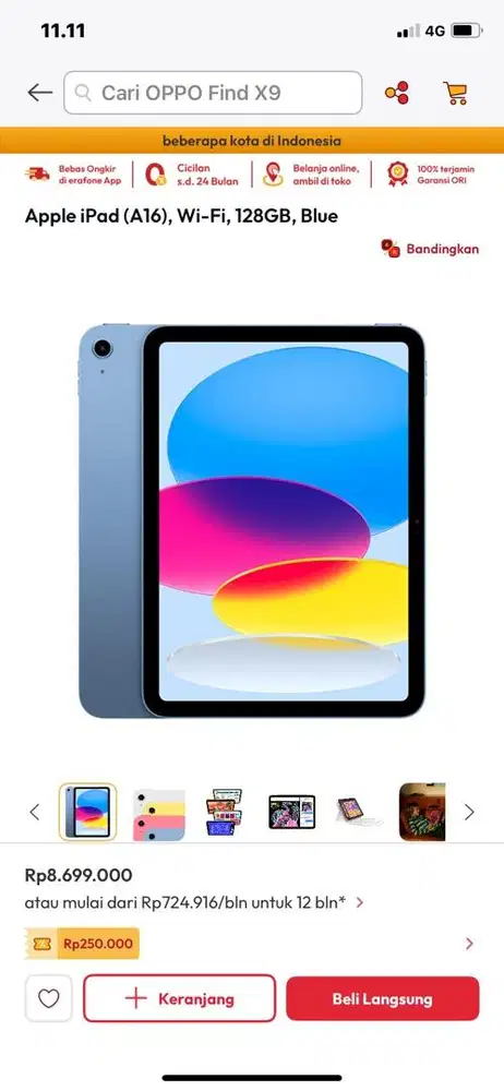 Apple iPad (A16), Wi-Fi, 128GB