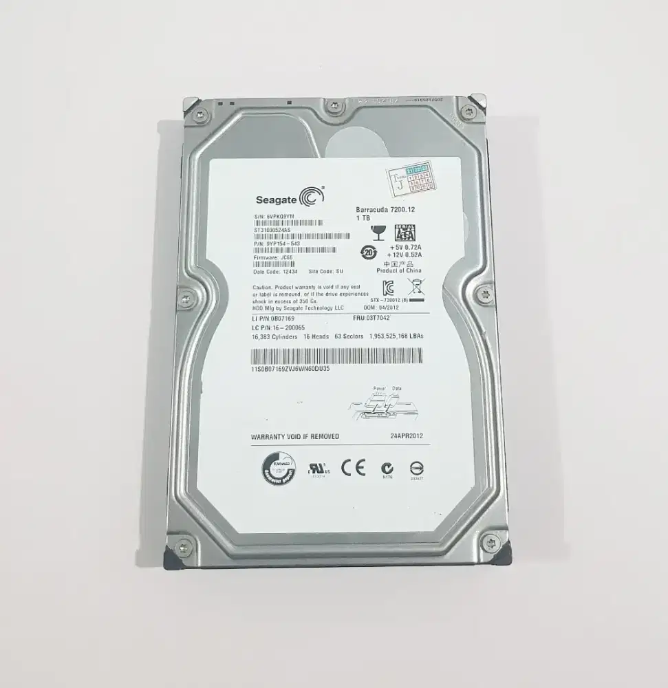 Hardisk PC Seagate Barracuda 1 TB Original Second Normal Tested
