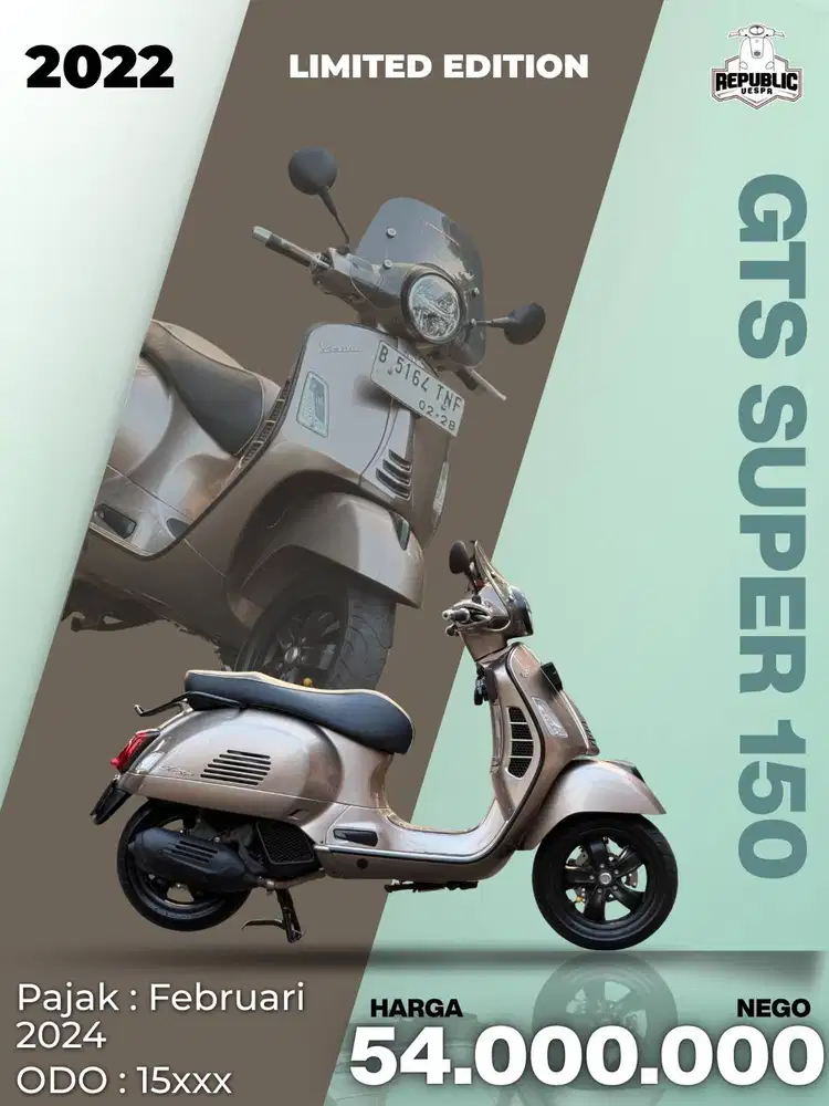 PIAGGIO VESPA GTS SUPER 150 IGET TAHUN 2022 WARNA BRONZE ANTICO