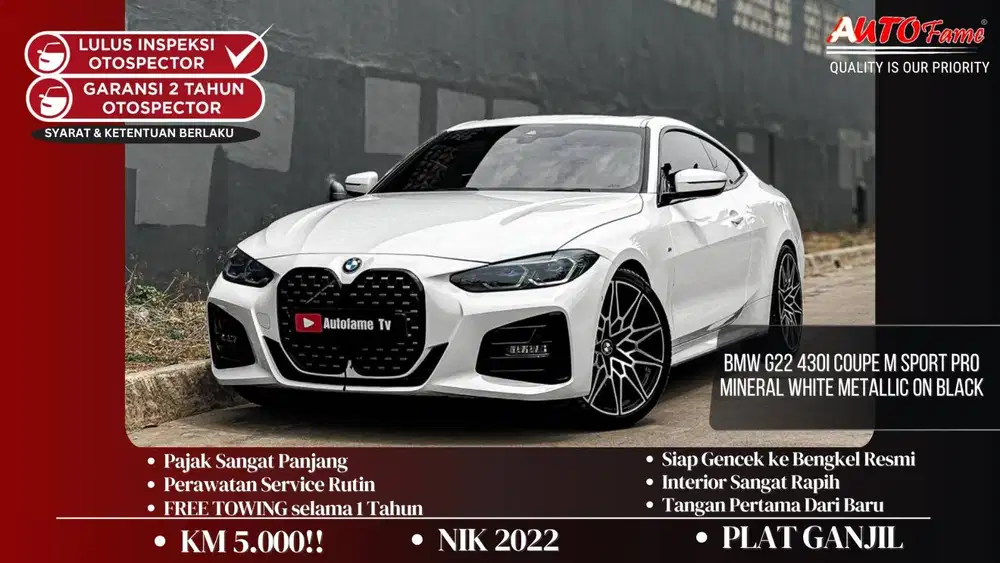 KM5RB  BMW G22 430i Coupe M Sport Pro Mineral White Metallic On Black