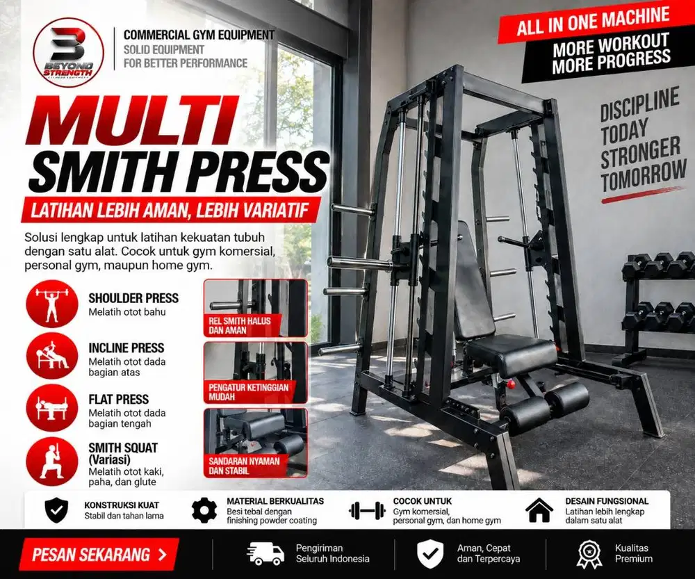 Jual Multi Smith Press Purwokerto | Alat Fitness Gym & Home Gym Multif