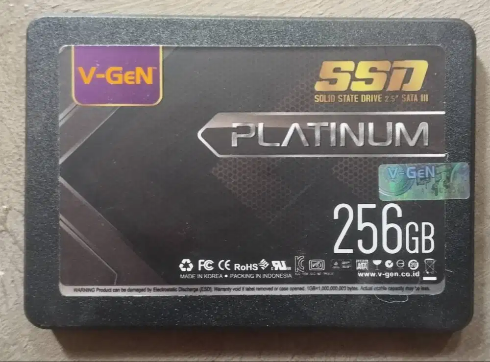 SSD V-Gen Platinum kapasitas 256gb sata 2.5