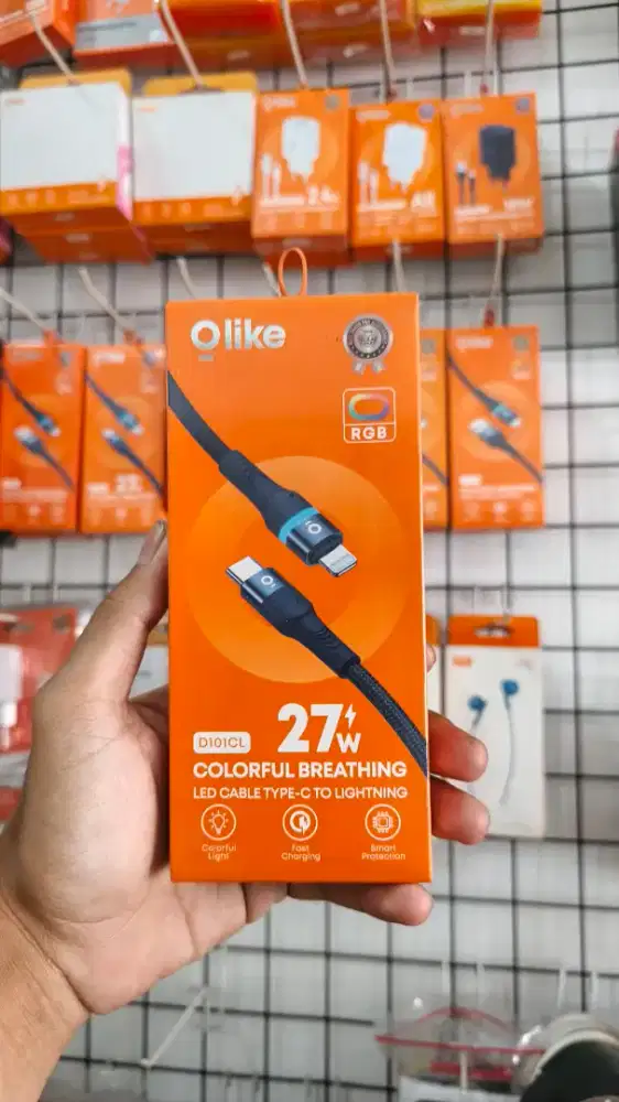 KABEL DATA TYPE C TO LIGHTNING 27W OLIKE D101CL