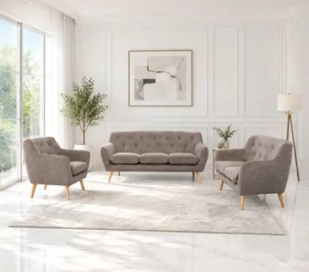 ZAYN SOFA SET LIGHT GREY
