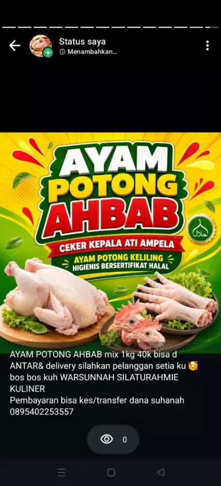 Ayam potong dan ikan marinasi
