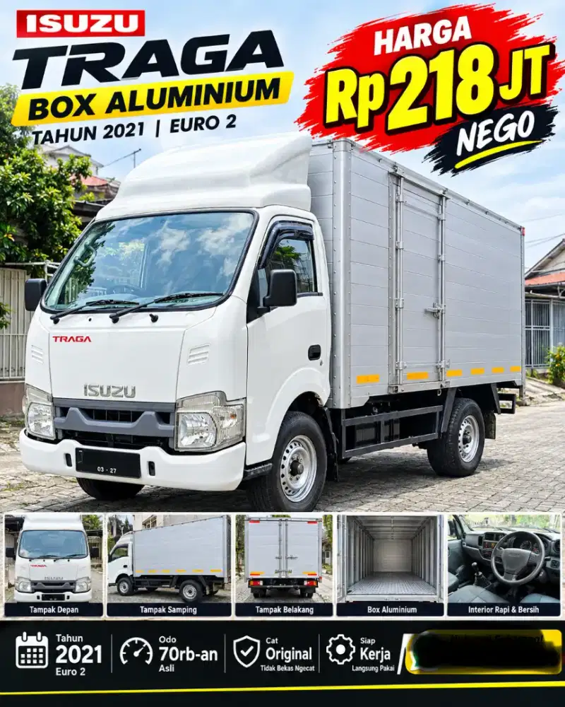 Mentah Isuzu Traga 2021 Euro 2 Odo 70rb an Box Aluminium Cet Original