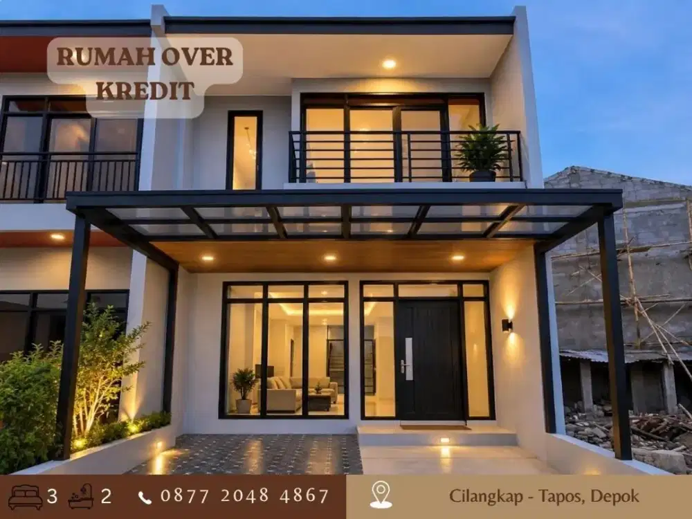 Rumah 2Lantai Over Kredit 80JT Cilangkap Tapos Depok dekat Tol