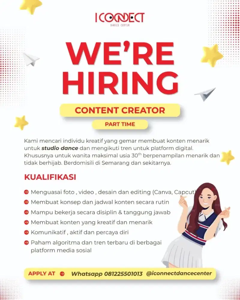 Dibutuhkan segera Konten Kreator