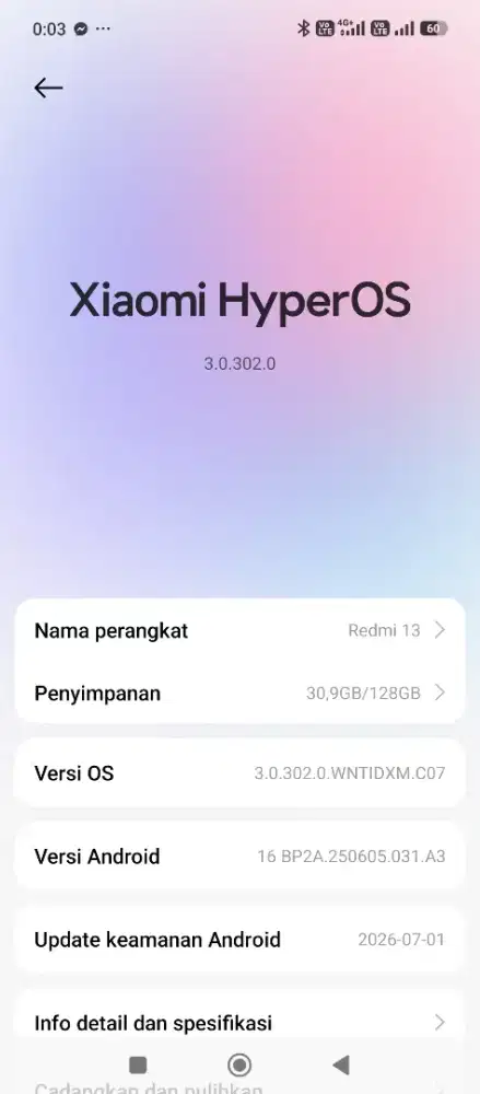 Redmi 13 8/128 lengkap