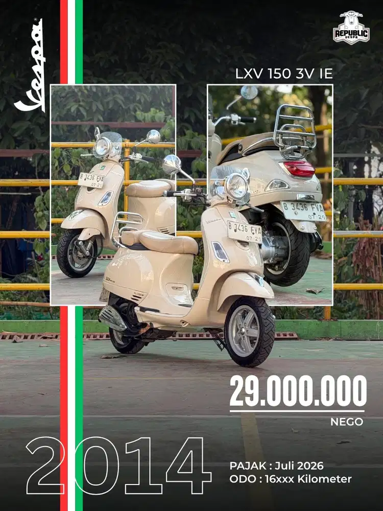 PIAGGIO VESPA LXV 150 3V IE TH 2014 WARNA Creme