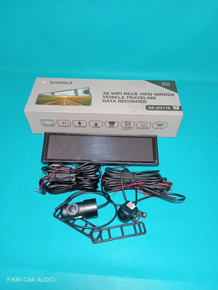 DVR Spion SANSUI SA-DV110 GEN2 3CH CAR DVR 2K Wifi Rear View Mirror