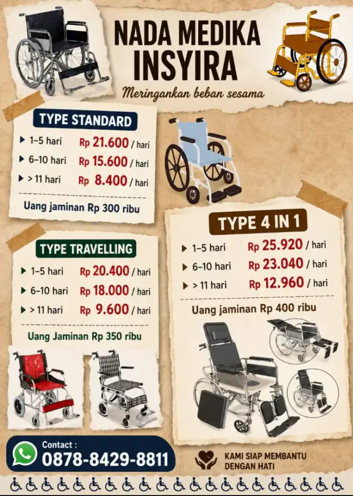 Rental Kursi Roda Harian Mingguan Bulanan