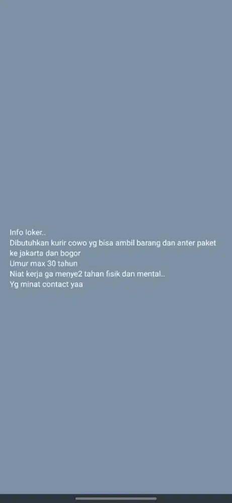 Lowongan kerja kurir