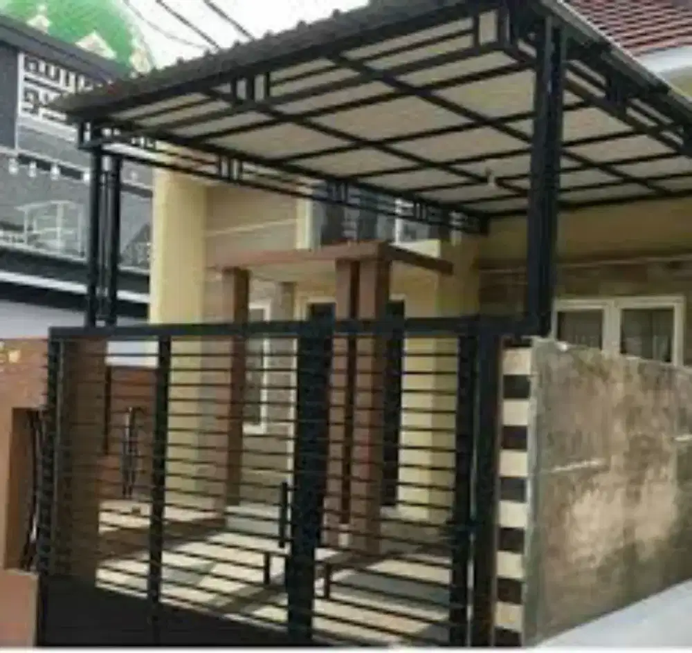Pemasangan canopy bahan hollo