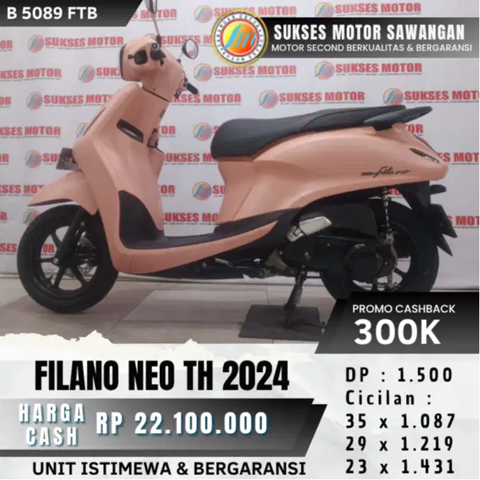 MULUS YAMAHA FILANO NEO TH 2024 PINK BISA CASH KREDIT UNIT BERGARANSI