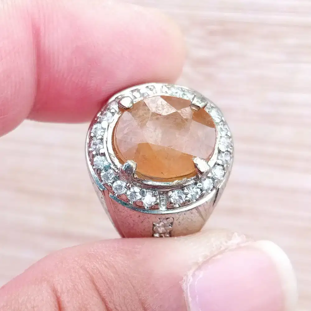 Cincin Batu Natural Yellow Sapphire / Safir Yakut Facet / Cutting