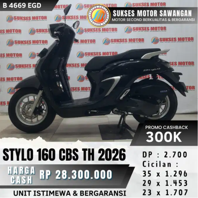 ISTIMEWA HONDA STYLO 160 CBS TH 2026 BISA CASH KREDIT UNIT BERGARANSI