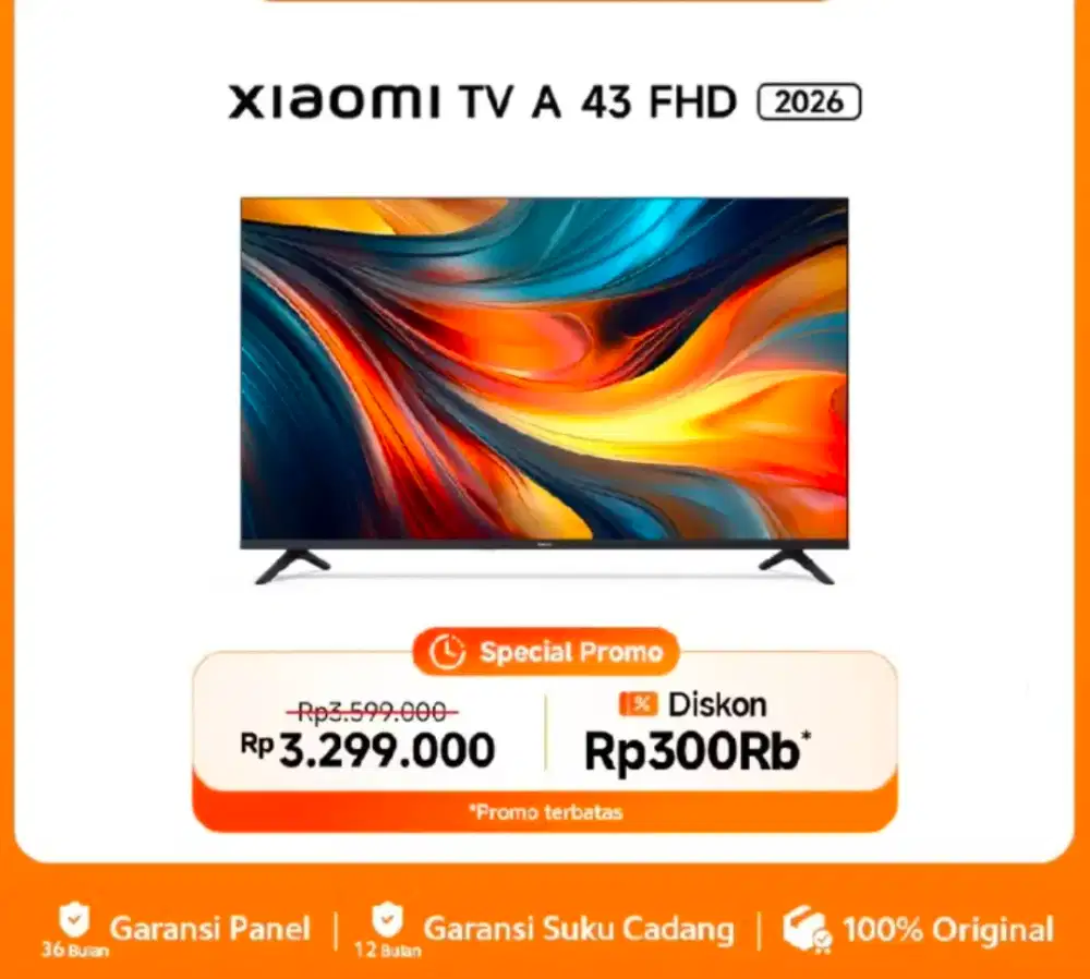 Xiaomi TV A 43 Inch FHD 2026 | Smart TV | Cicilan Home Credit