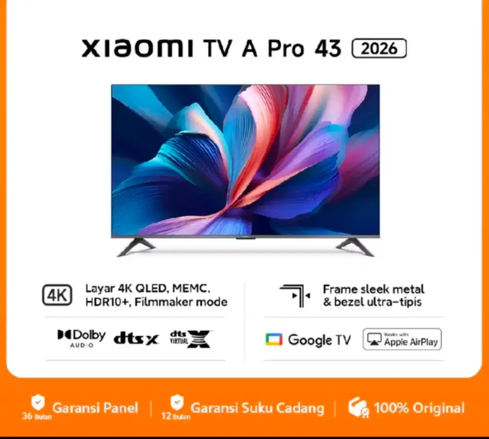 Xiaomi TV A 43 Inch UHD 4K 2026 | Smart TV | Cicilan Home Credit