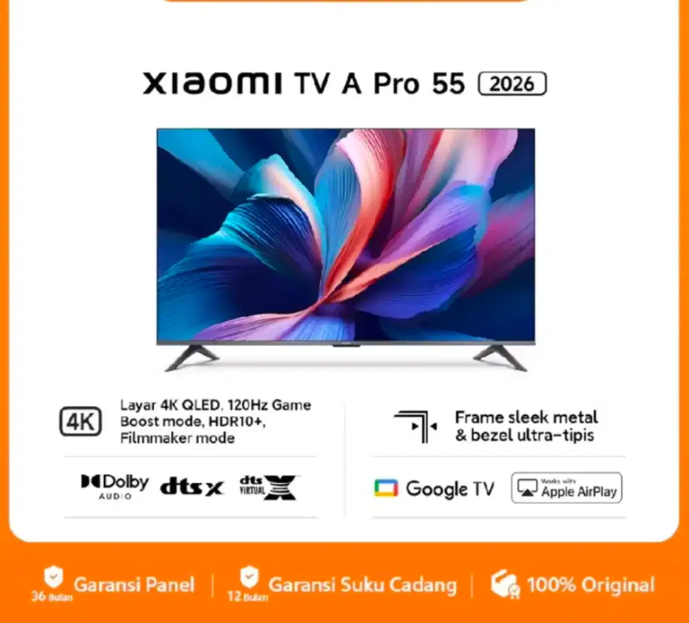 Xiaomi TV A Pro 55 Inch 4K QLED | Smart TV | Cicilan Home Credit