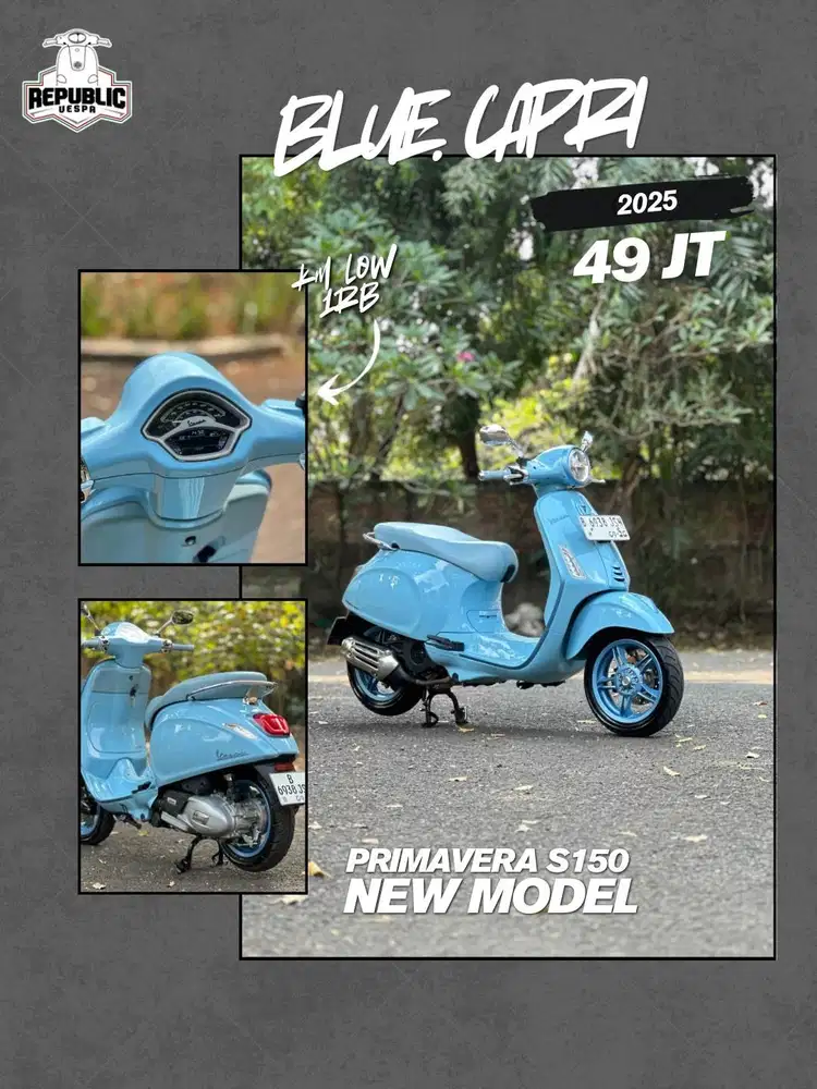 PIAGGIO VESPA PRIMAVERA S150 NEW MODEL TAHUN 2025 WARNA BLUE CAPRI