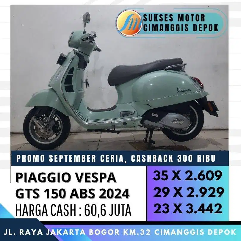 PIAGGIO VESPA GTS 150 ABS 2024 MULUS CASH KREDIT PROMO CASHBACK 300