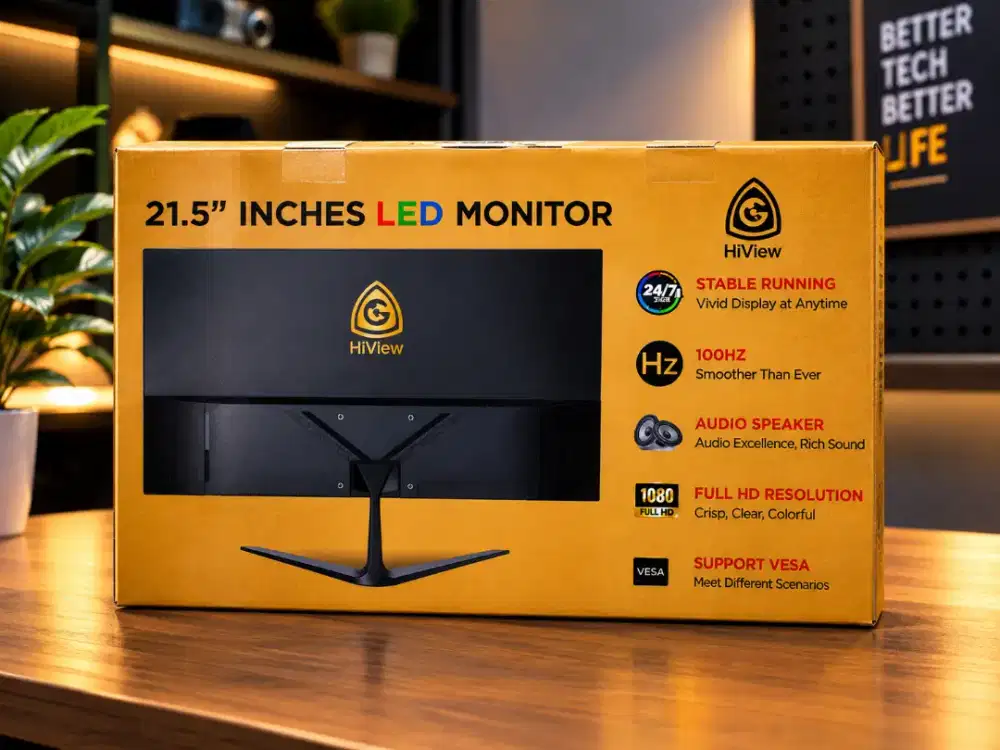 HiView LED Monitor 21.5 Inch — Full HD 100Hz