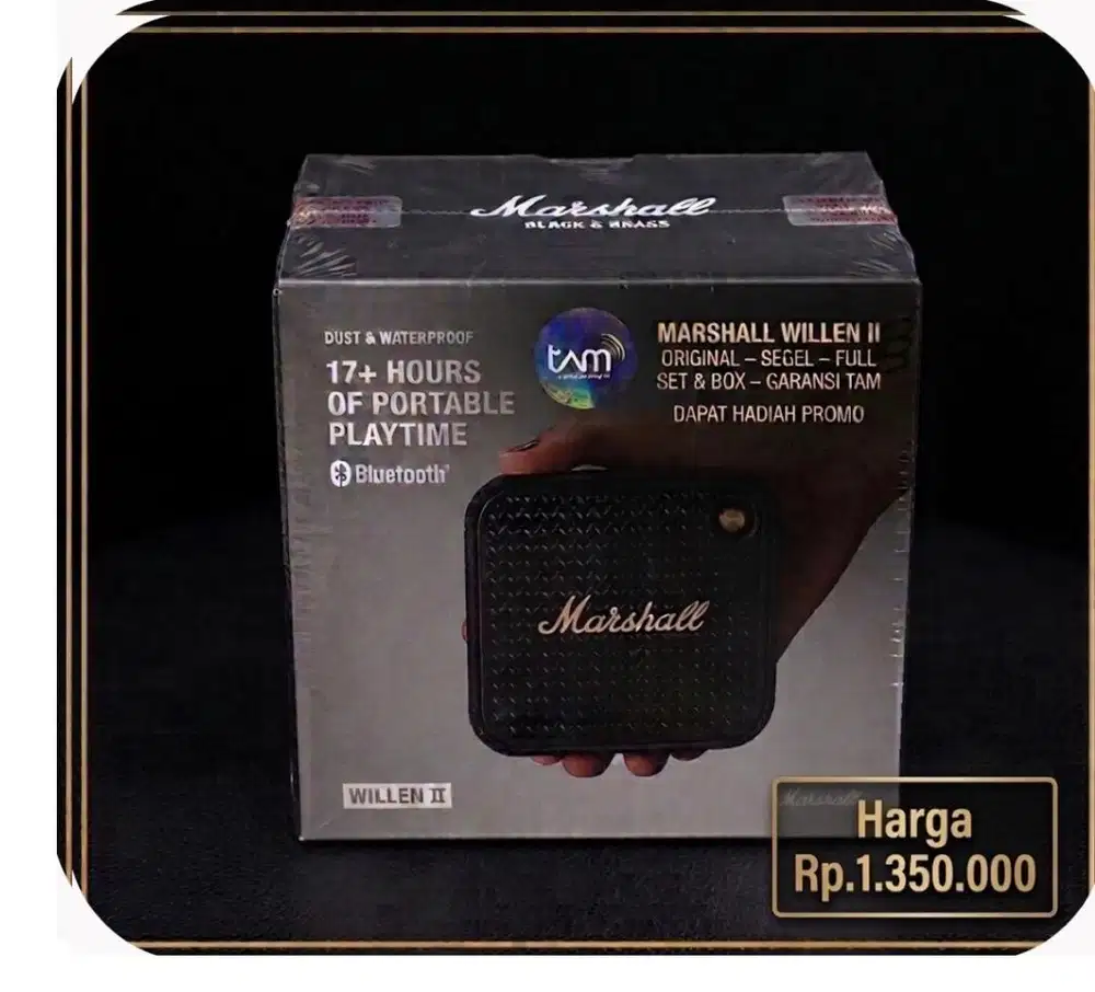 Marshall Willen II Black & Brass - BNIB Original (Garansi Resmi)
