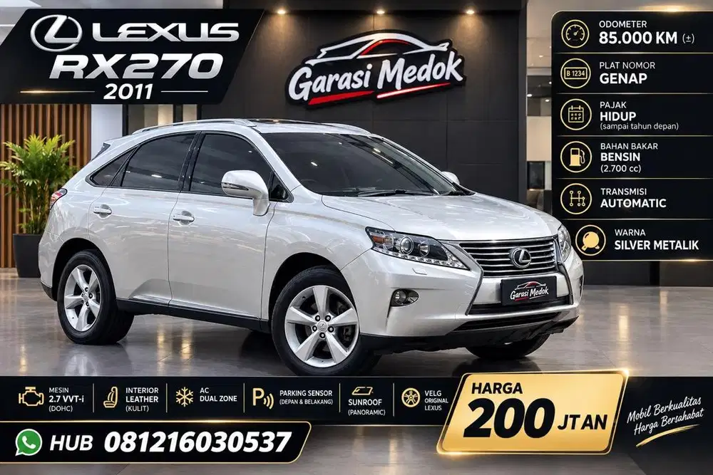 Lexus RX270 RX 270 Panoramic 2011 Antik Low KM Murah Bekas Genap Top