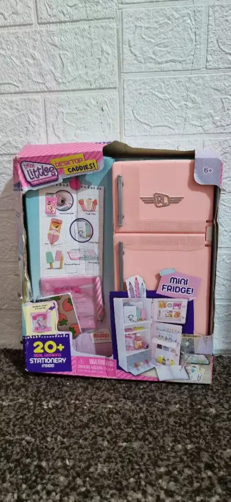 moose Real littles desktop caddies mini fridge mainan pretend play kul