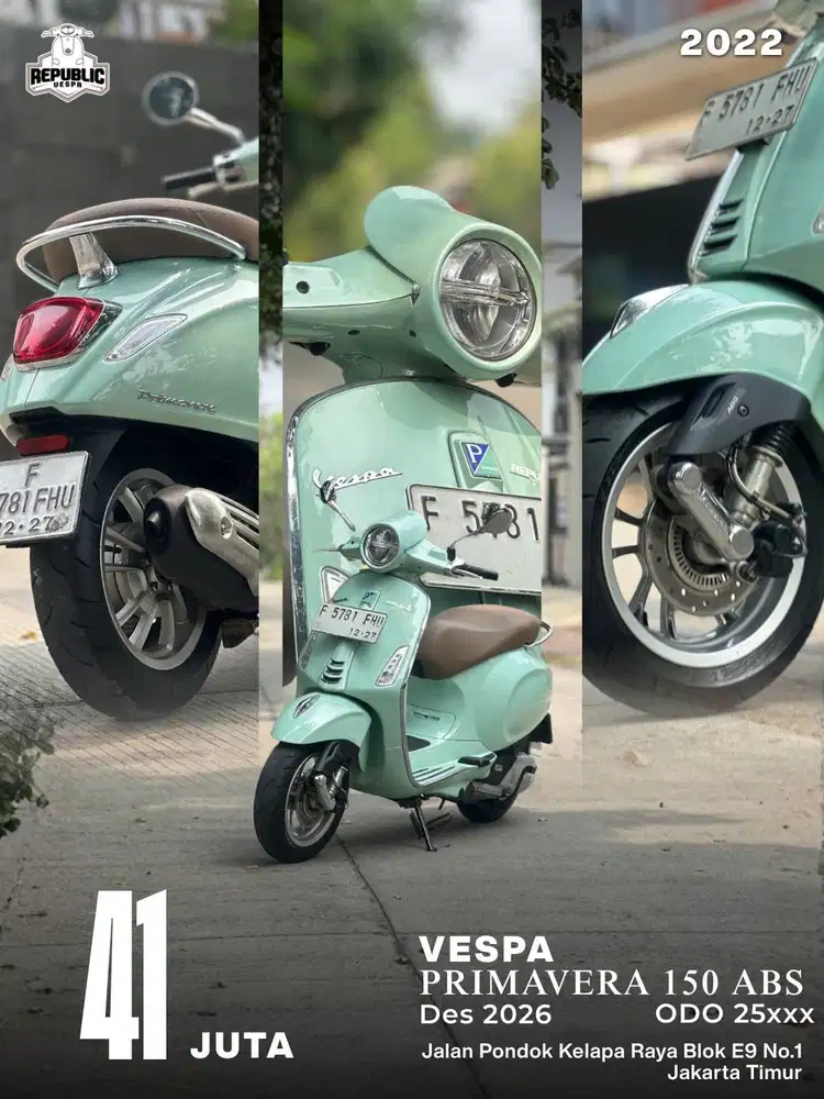 PIAGGIO VESPA PRIMAVERA 150 IGET ABS TH 2022 WARNA GREEN RELAX