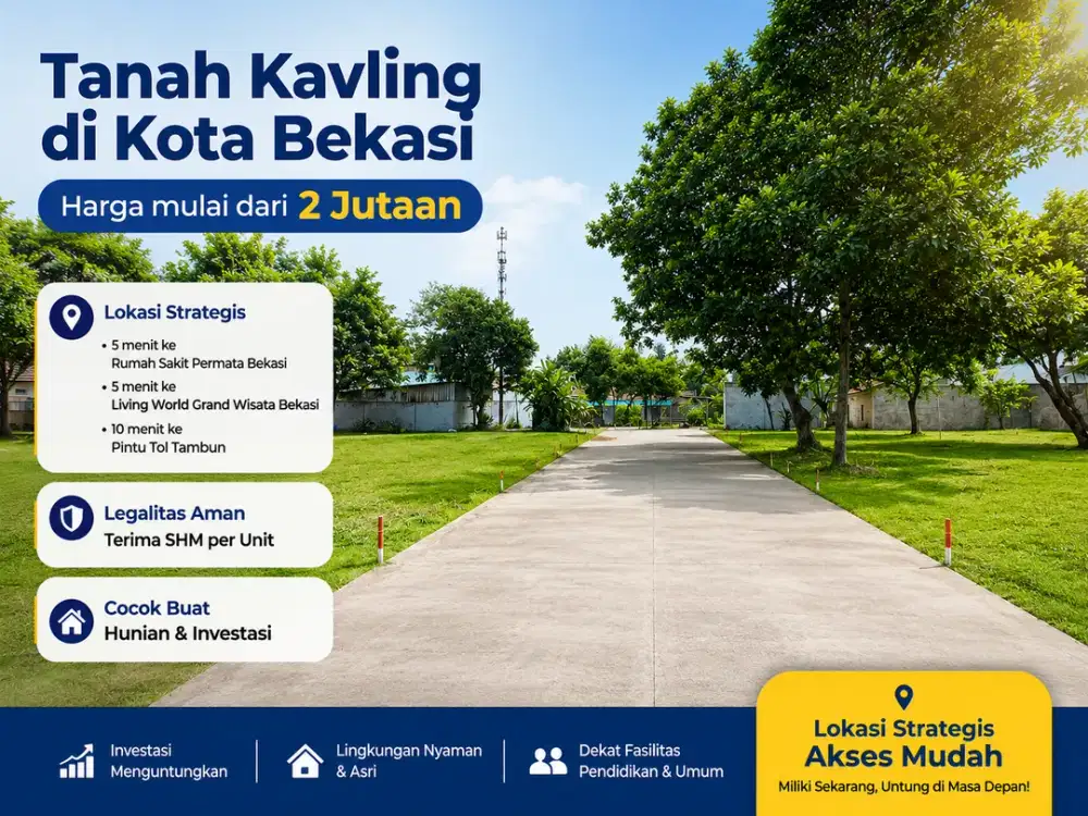 Kavling Bekasi 2 Jt-an, Hanya 5 Menit Living World Grand Wisata