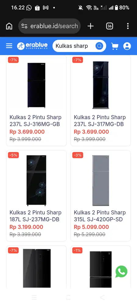 KULKAS SHARP MURAH