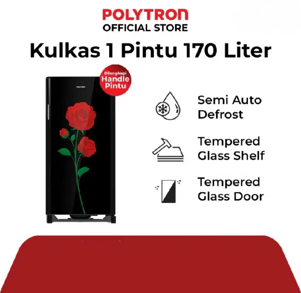 KULKAS 1 PINTU POLYTRON BELLEZA VARIA PRA 17DRX