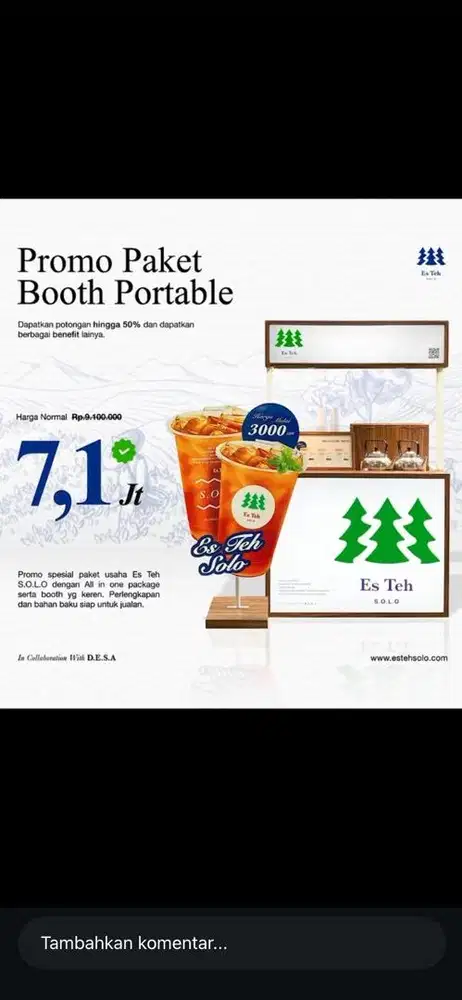 Booth es teh solo lengkap