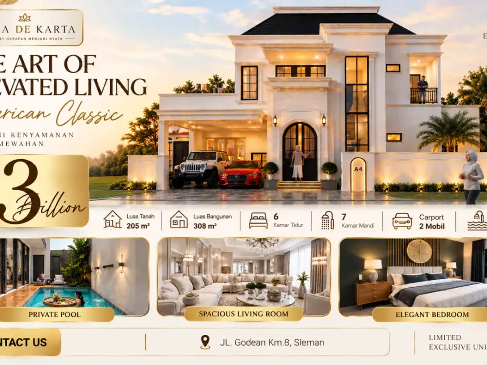 Luxury Home Yogyakarta Dengan Private Pool Luas 308 6KT 7KM