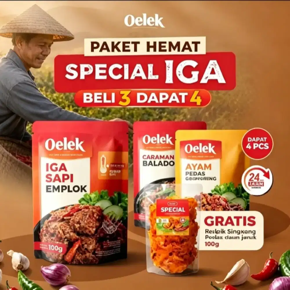 Oelek Paket Hemat 3 Bebas Pilih Spesial Iga Emplok GRATIS