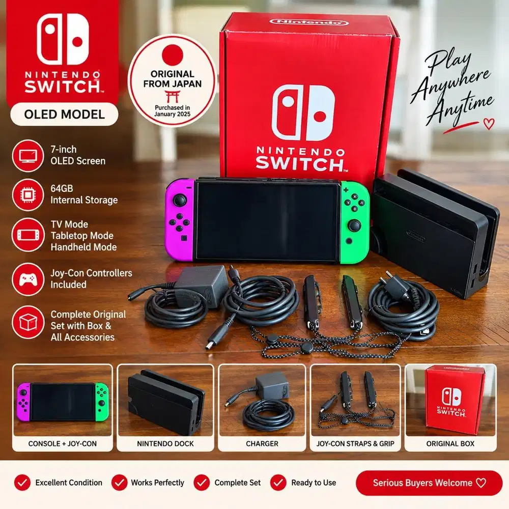 Nintendo Switch OLED – Original Japan Set | Excellent Condition