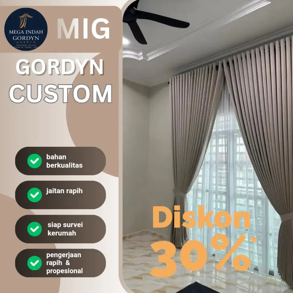 Dijual gordyn diskon 30%