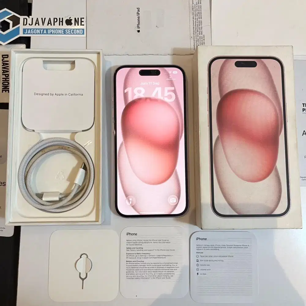 iPhone 15 Pink 128GB Garansi Resmi iBox 21 Oktober 2026
