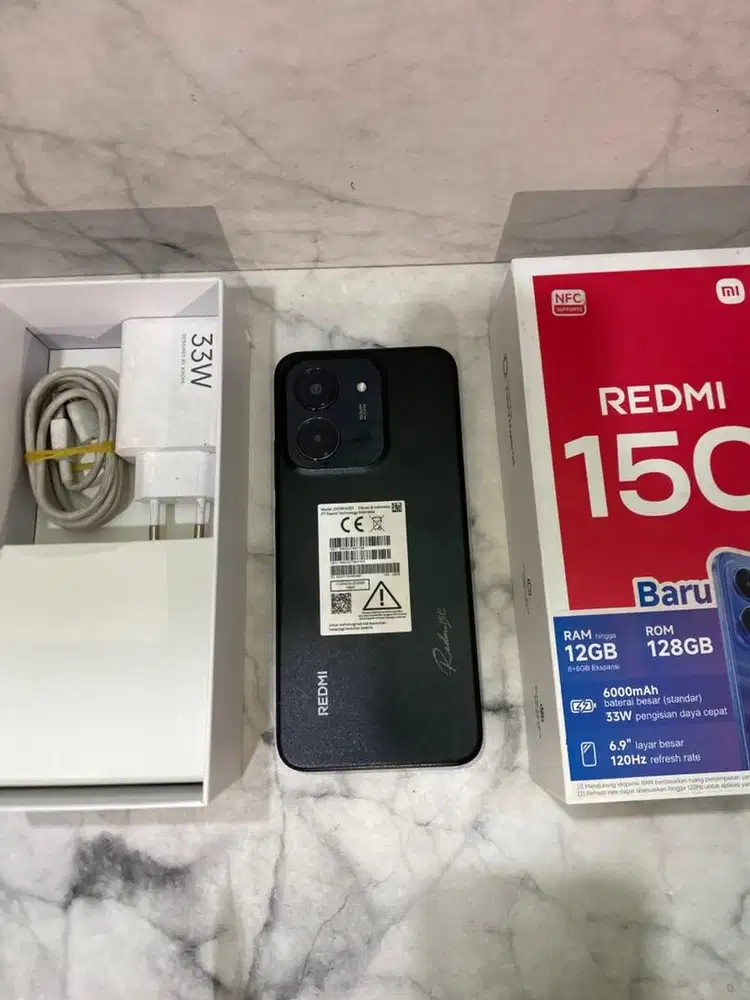 Redmi 15c 6/128 second lengkap & original bawaan