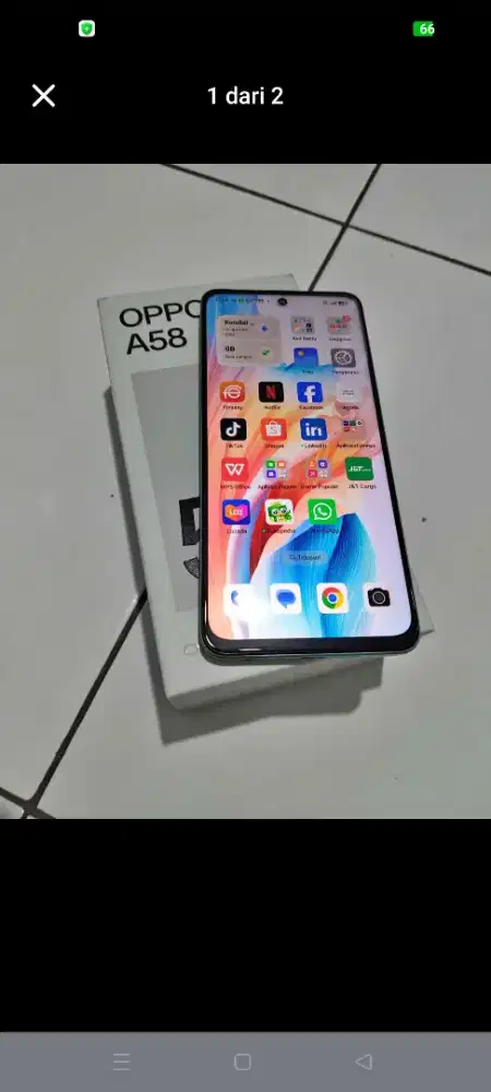 Oppo a58 4G ram 6/128 ful set sudah NFC