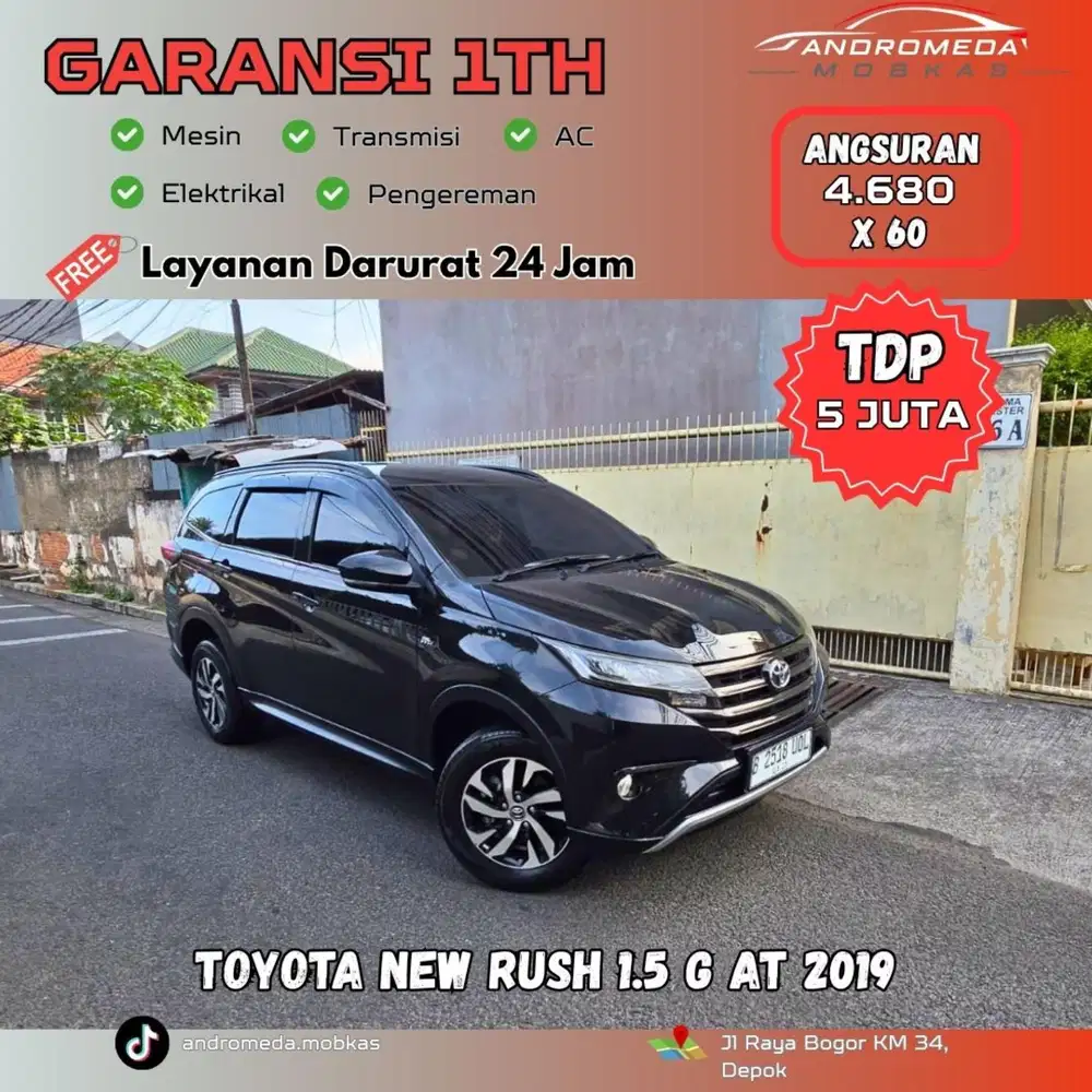 TDP TERMURAH 5 JT TOYOTA NEW RUSH 1.5 G AT 2019 KONDISI ISTIMEWA