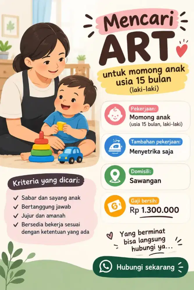 Pengasuh untuk Anak 15 bulan