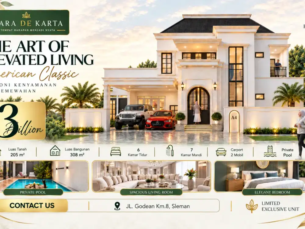 Luxury Home Yogyakarta Tipe Besar Dengan Private Pool Jl Godean