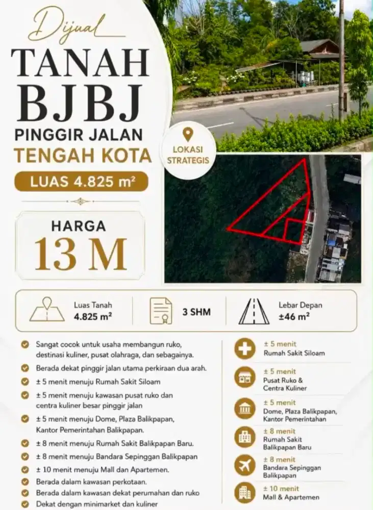 DI JUAL TANAH TENGAH KOTA BJBJ
