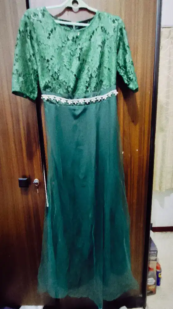 Dress hijau brokat