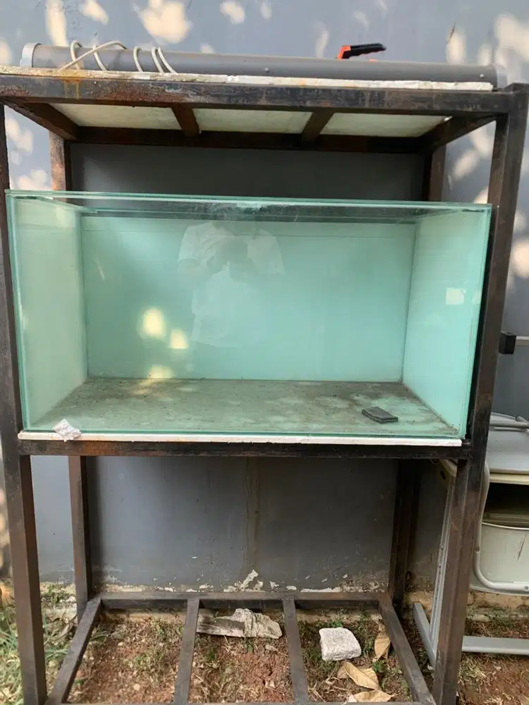 Aquarium 100X50x50 & rak Holo tebal 3 susun