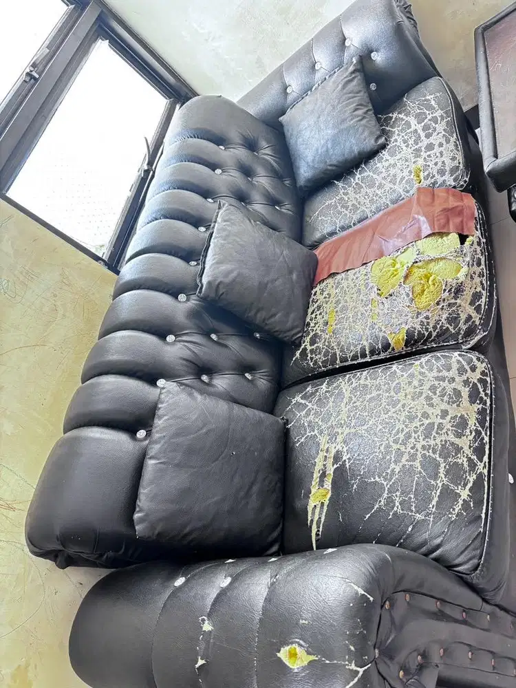 Sofa panjang dan pendek. Ada bantal kecil 5